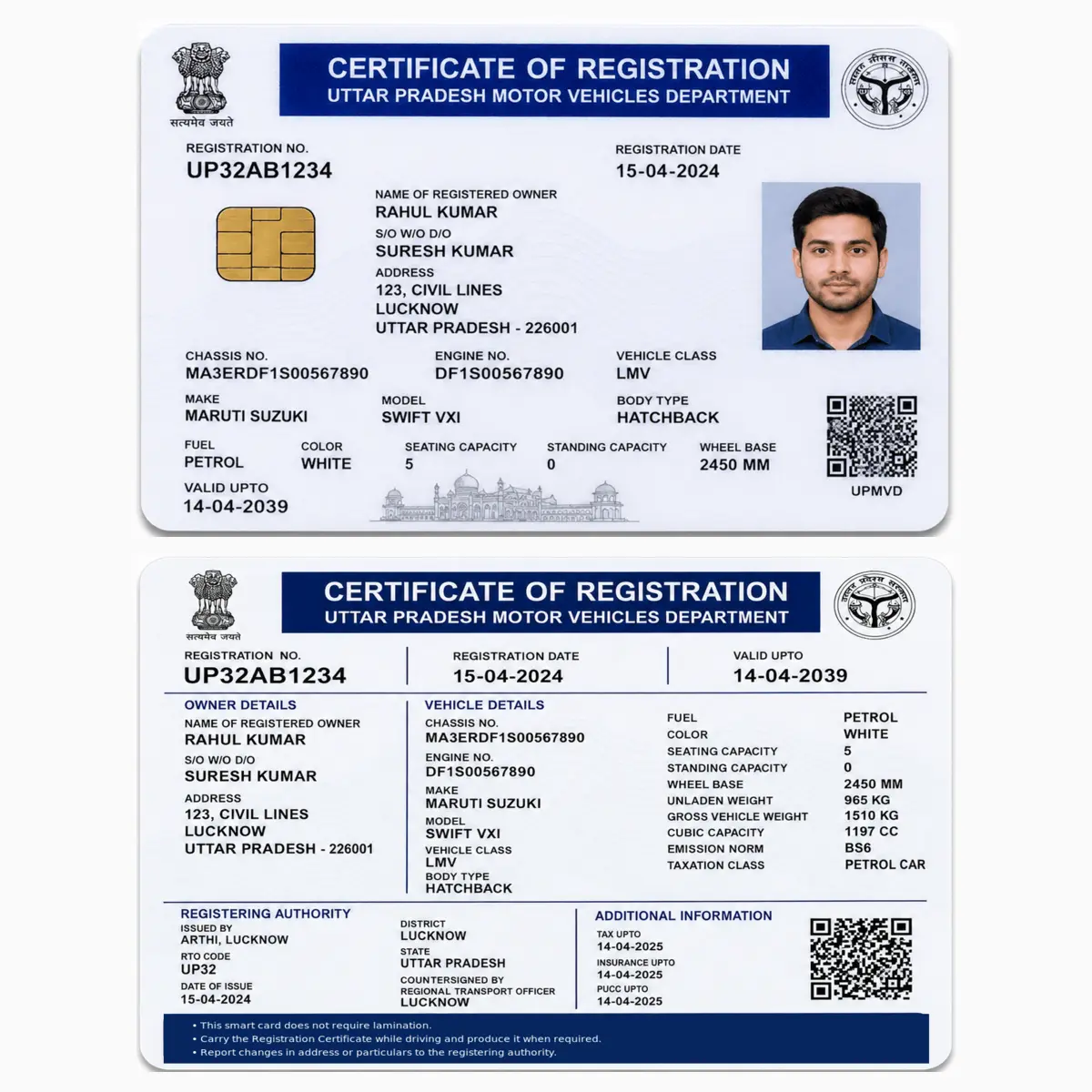 RC PVC Card Order Online UP | Vehicle Smart RC Print - Image 3